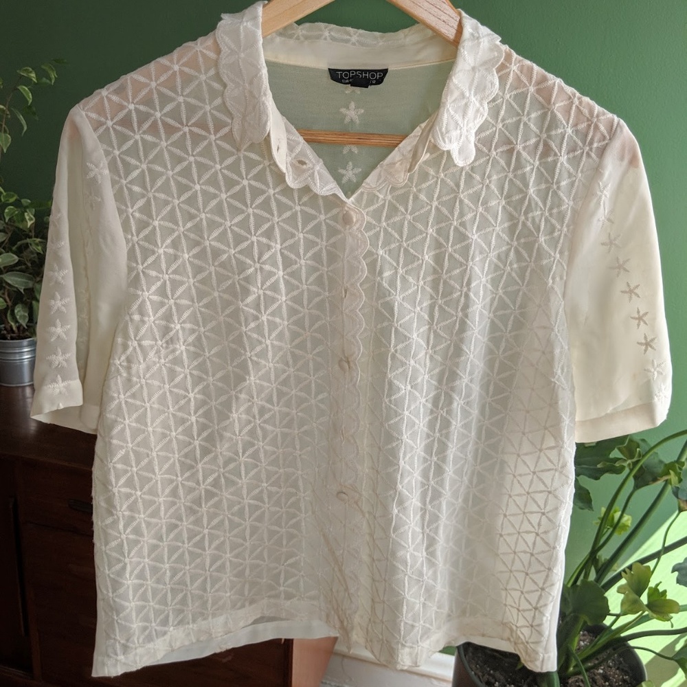 Topshop Patterned Button Up